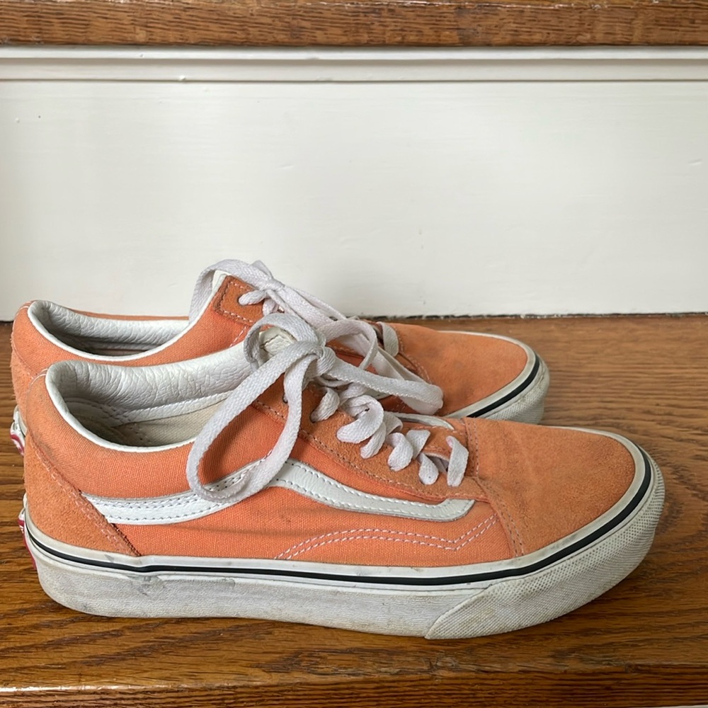 Peach orange Vans Old Skool skate shoes